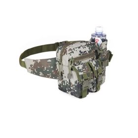 Tactical Waist Bag Denim Waistbag With Water Bottle Holder For Outdoor Traveling Camping Hunting Cycling (Color: camouflage)